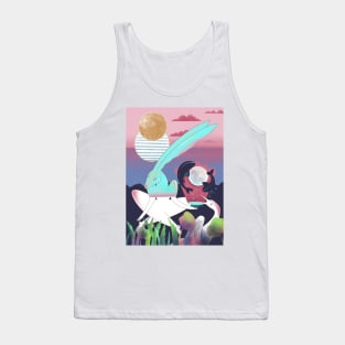 White rabbit meditates in the evening Tank Top